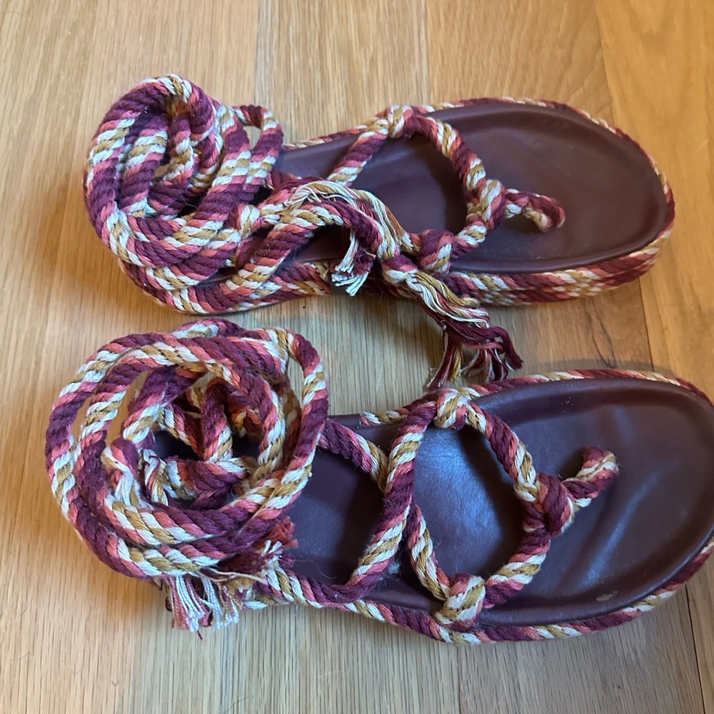 Isabel Marant Erol Rope Sandals – Multicolor Wrap size 40